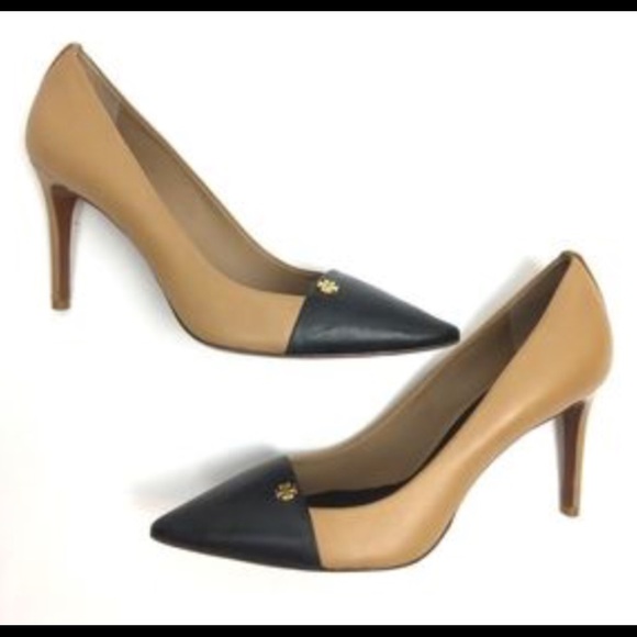 Tory Burch Shoes - Tory Burch Tan And Black Leather Pumps